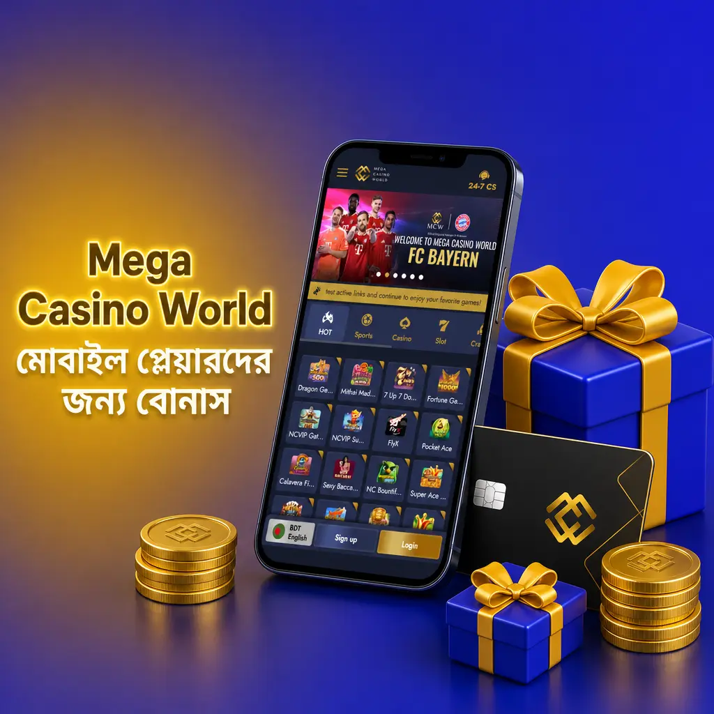 Mega Casino World মোবাইল অ্যাপ বোনাস